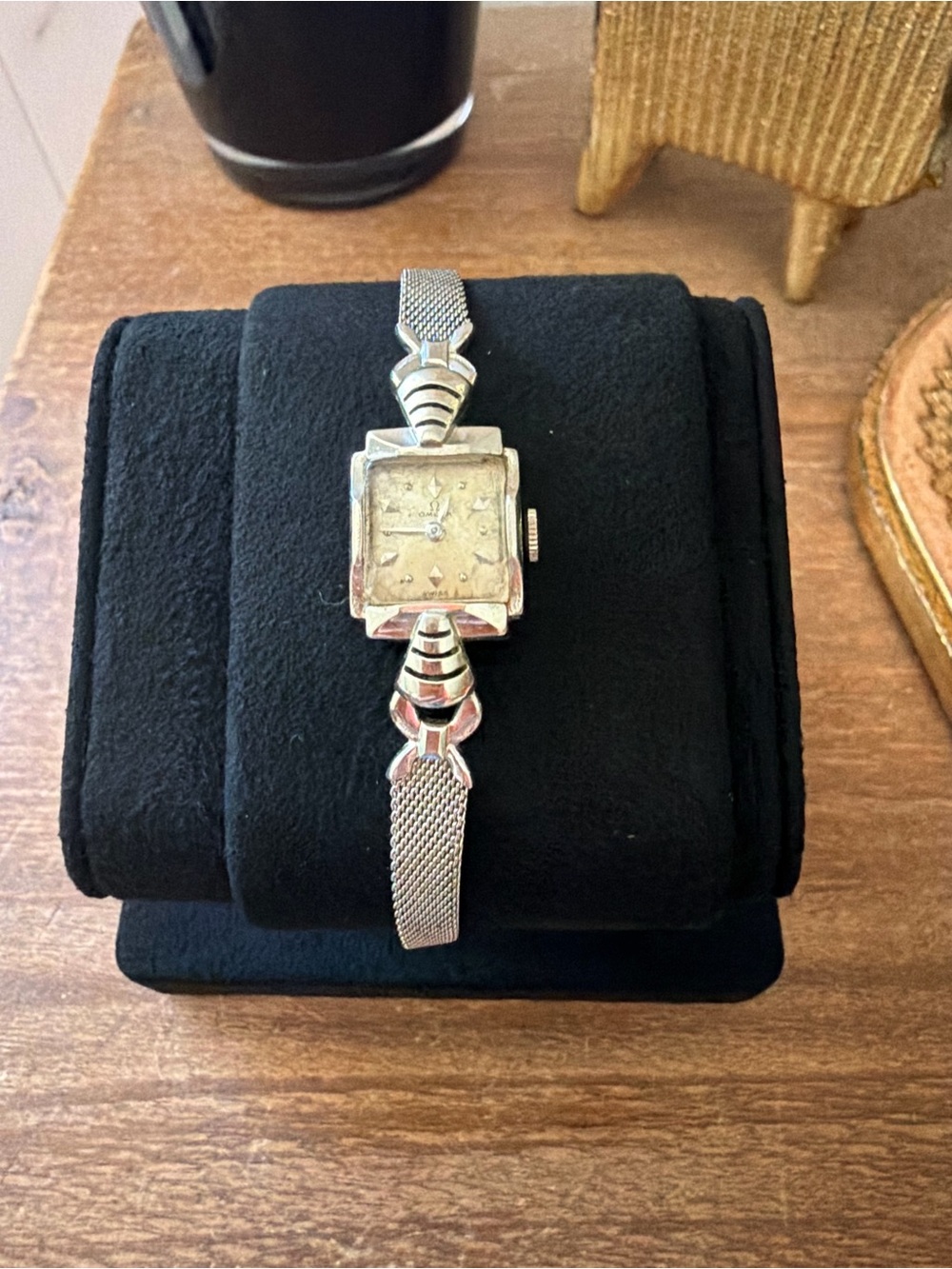 Speidel Women's 14k Gold case Mesh Bracelet Watch - art deco cocktail watch